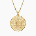 14K Gold "1111" Starburst Round Pendant Necklace