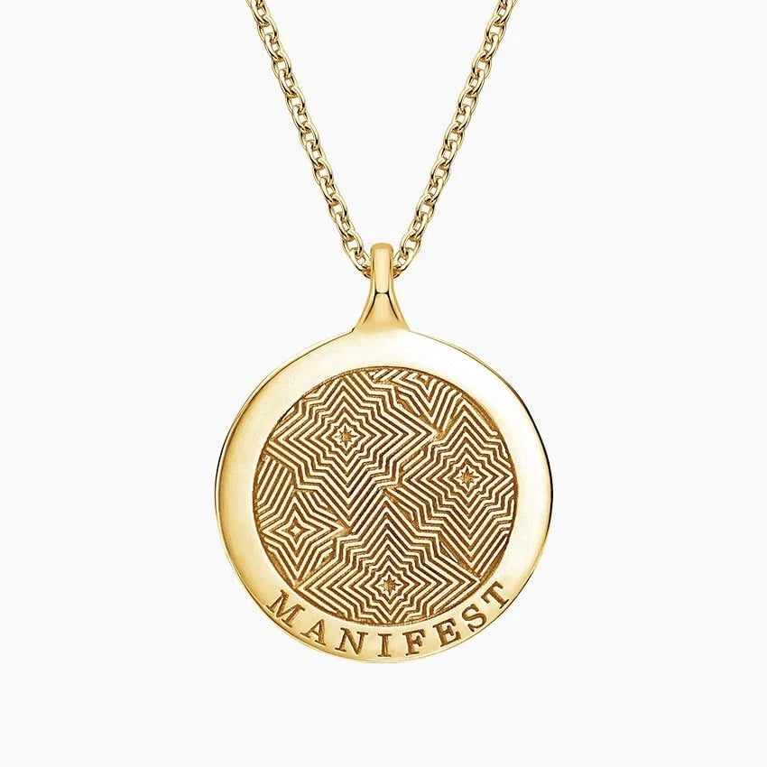 14K Gold "1111" Starburst Round Pendant Necklace