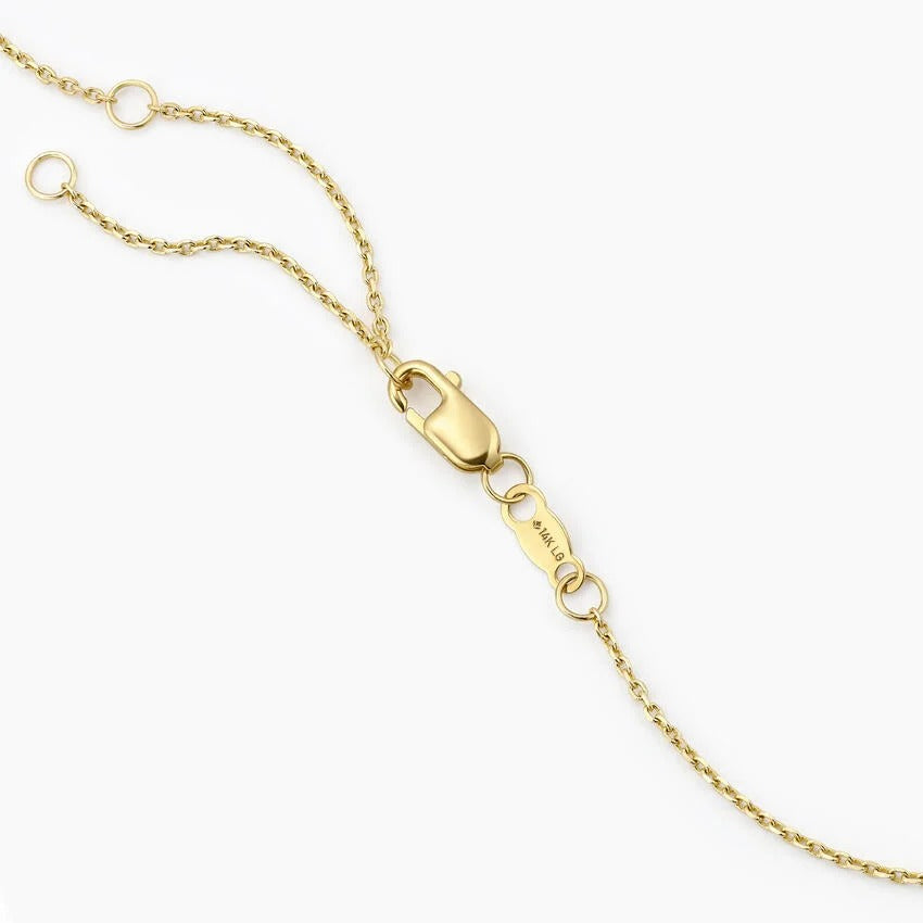 14K Gold Round Diamond Tennis Necklace With Bezel Bubble Settings